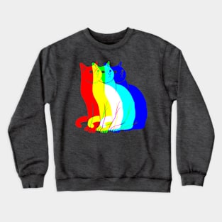 Cat Rainbow Prism Crewneck Sweatshirt